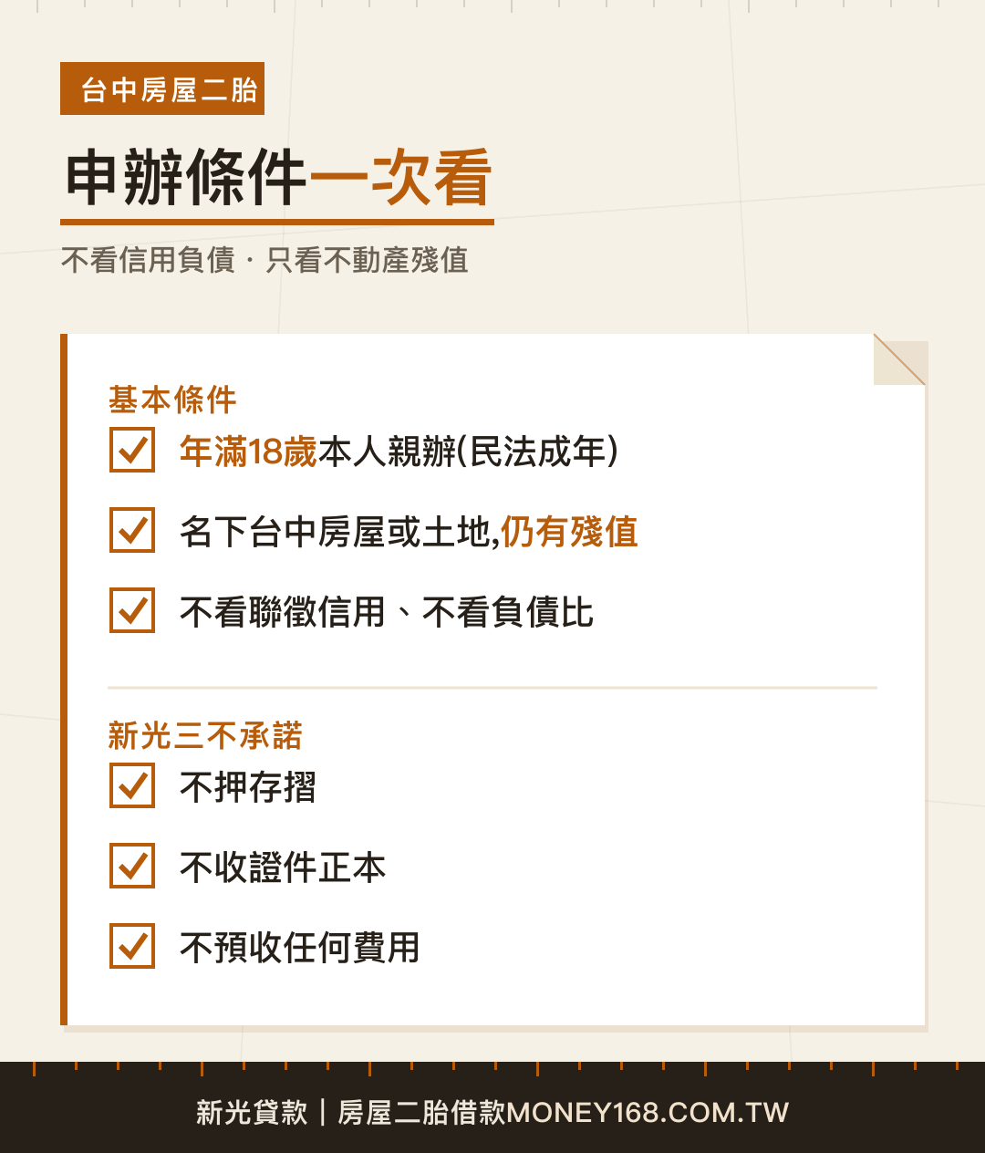 台中房屋二胎申辦條件與三不承諾清單